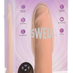 Swell 7X Inflatable And Vibrating Remote Control Silicone Dildo - 7 Inch