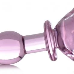 Booty Sparks Rose Glass Anal Plug - Large