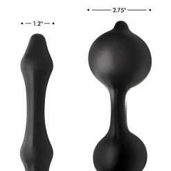 Master Series Devils Rattle Inflatable Silicone Anal Plug With Cock And Ball Ring