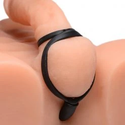 Master Series Devils Rattle Inflatable Silicone Anal Plug With Cock And Ball Ring