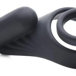 Trinity Vibes Penis Pleasure 7X Silicone C-Ring With Vibrating Taint Stimulator