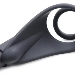 Trinity Vibes Penis Pleasure 7X Silicone C-Ring With Vibrating Taint Stimulator