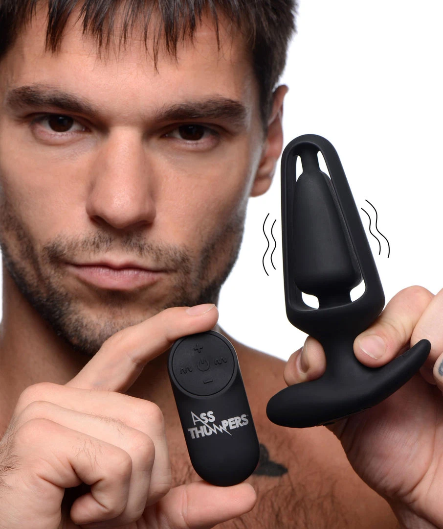 Ass Thumpers 7X Vibrating Hollow Silicone Anal Plug 1 Ass Thumpers 7X Vibrating Hollow Silicone Anal Plug