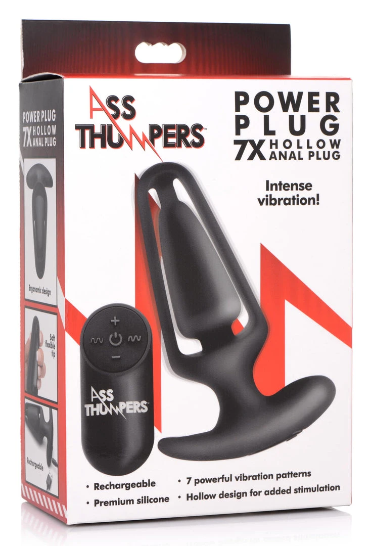 Ass Thumpers 7X Vibrating Hollow Silicone Anal Plug 7 Ass Thumpers 7X Vibrating Hollow Silicone Anal Plug