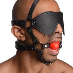 Strict Blindfold Harness And Ball Gag