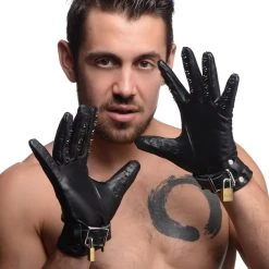 Strict BDSM Locking Vampire Gloves