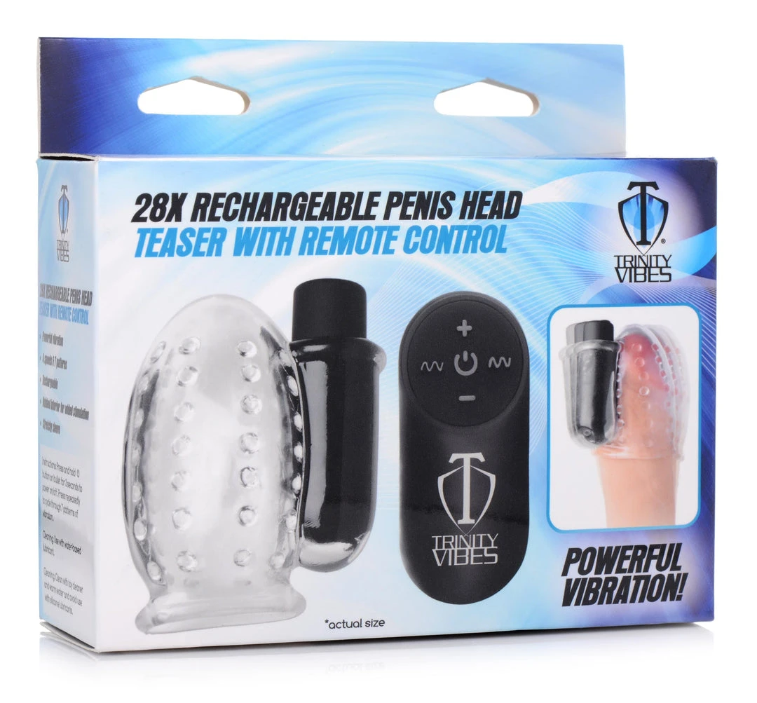 Trinity Vibes 28X Rechargeable Penis Head Teaser With Remote Control 5 Trinity Vibes 28X Rechargeable Penis Head Teaser With Remote Control