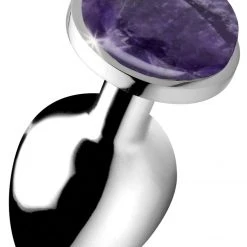 Booty Sparks Genuine Amethyst Gemstone Anal Plug - Large