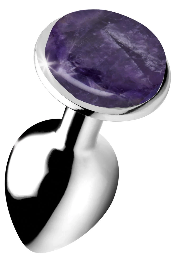 Booty Sparks Genuine Amethyst Gemstone Anal Plug - Large 3 Booty Sparks Genuine Amethyst Gemstone Anal Plug - Large