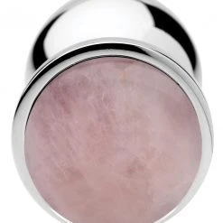 Booty Sparks Authentic Rose Quartz Gemstone Anal Plug - Large