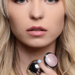 Booty Sparks Authentic Rose Quartz Gemstone Anal Plug - Large
