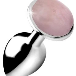 Booty Sparks Authentic Rose Quartz Gemstone Anal Plug - Large
