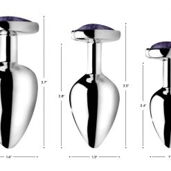 Booty Sparks Genuine Amethyst Gemstone Heart Anal Plug - Large