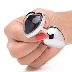 Booty Sparks Genuine Amethyst Gemstone Heart Anal Plug - Large