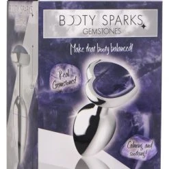 Booty Sparks Genuine Amethyst Gemstone Heart Anal Plug - Large