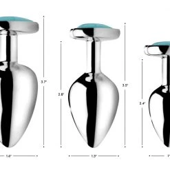 Booty Sparks Authentic Turquoise Gemstone Heart Anal Plug - Large