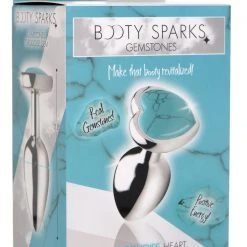 Booty Sparks Authentic Turquoise Gemstone Heart Anal Plug - Large