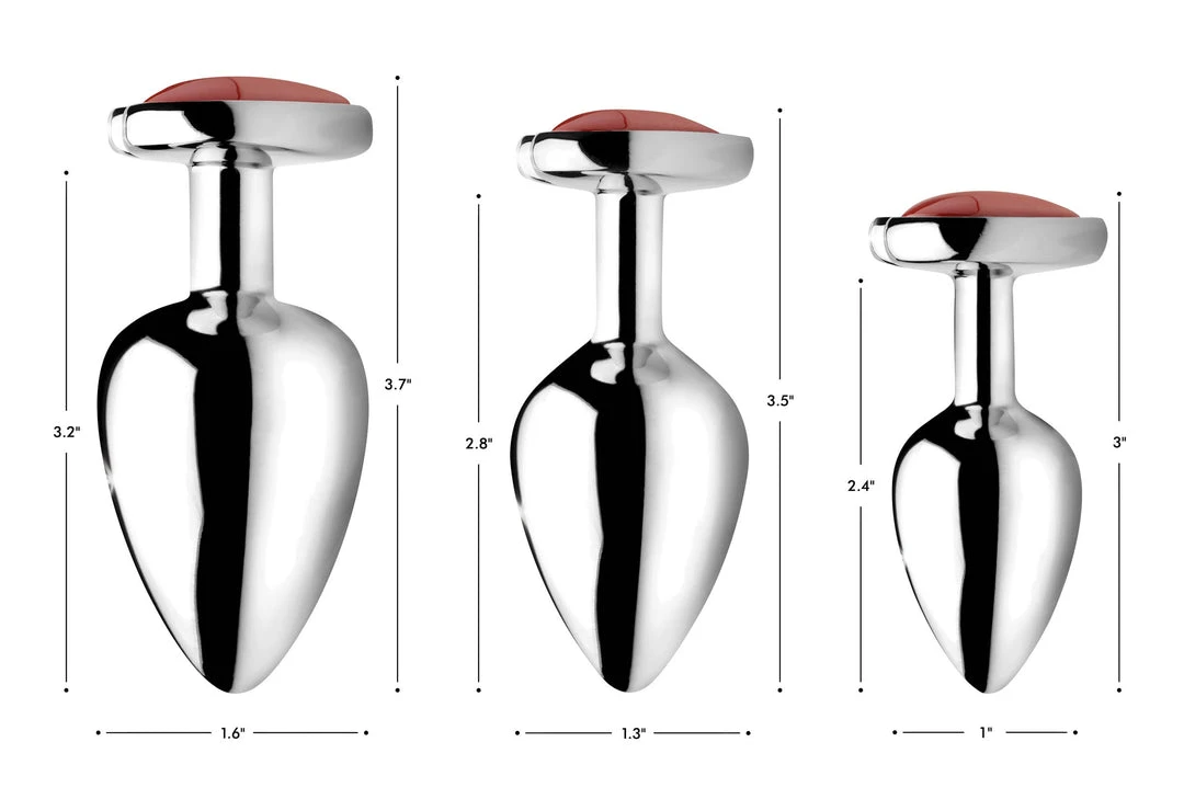 Booty Sparks Authentic Jasper Gemstone Heart Anal Plug - Large 7 Booty Sparks Authentic Jasper Gemstone Heart Anal Plug - Large