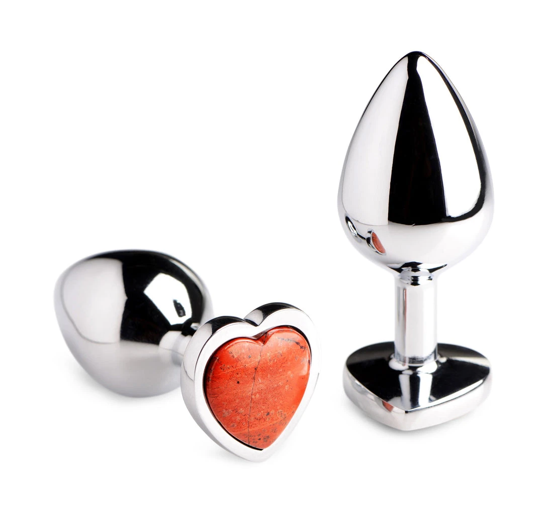 Booty Sparks Authentic Jasper Gemstone Heart Anal Plug - Large 10 Booty Sparks Authentic Jasper Gemstone Heart Anal Plug - Large