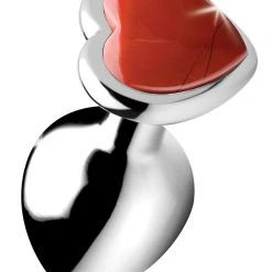 Booty Sparks Authentic Jasper Gemstone Heart Anal Plug - Large