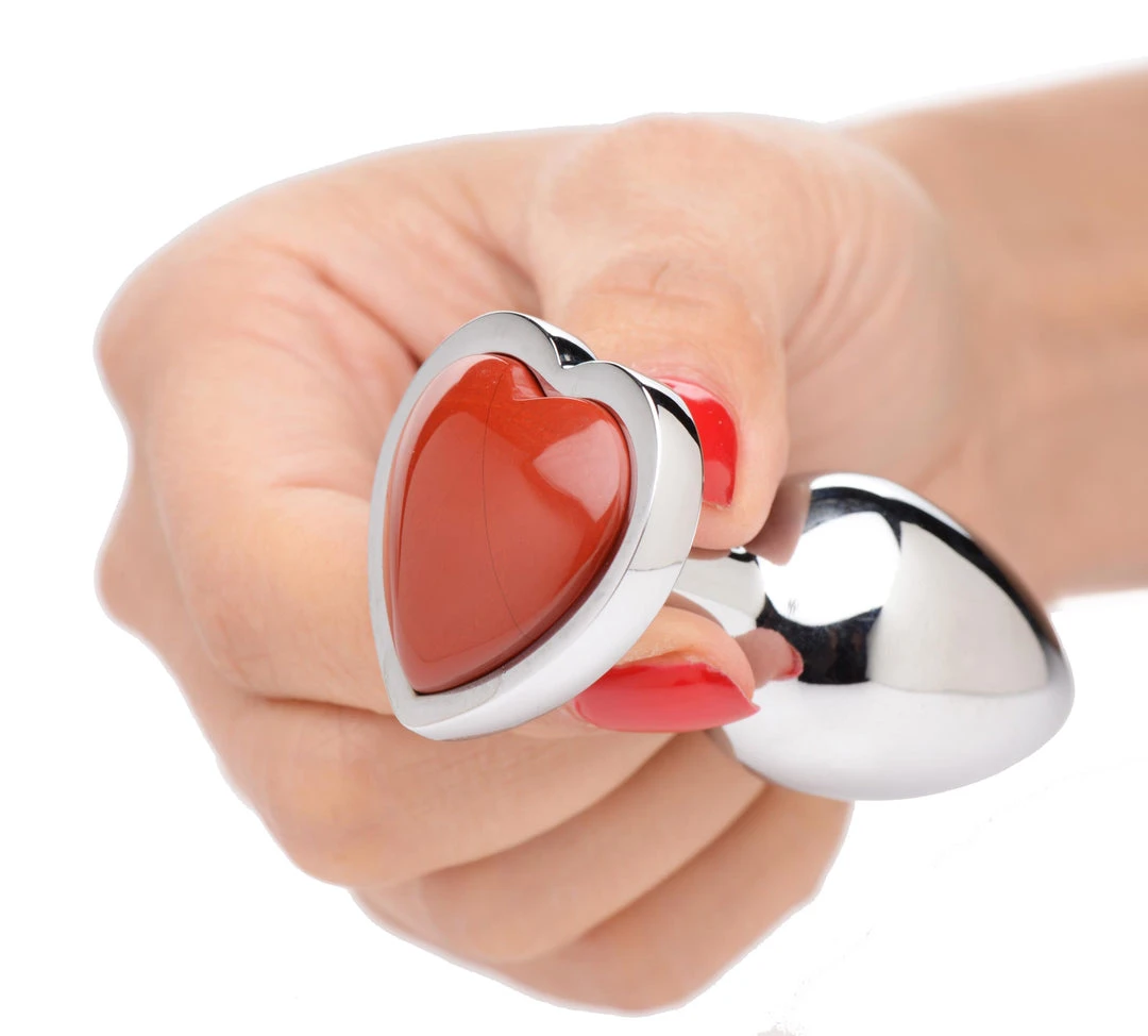 Booty Sparks Authentic Jasper Gemstone Heart Anal Plug - Large 5 Booty Sparks Authentic Jasper Gemstone Heart Anal Plug - Large