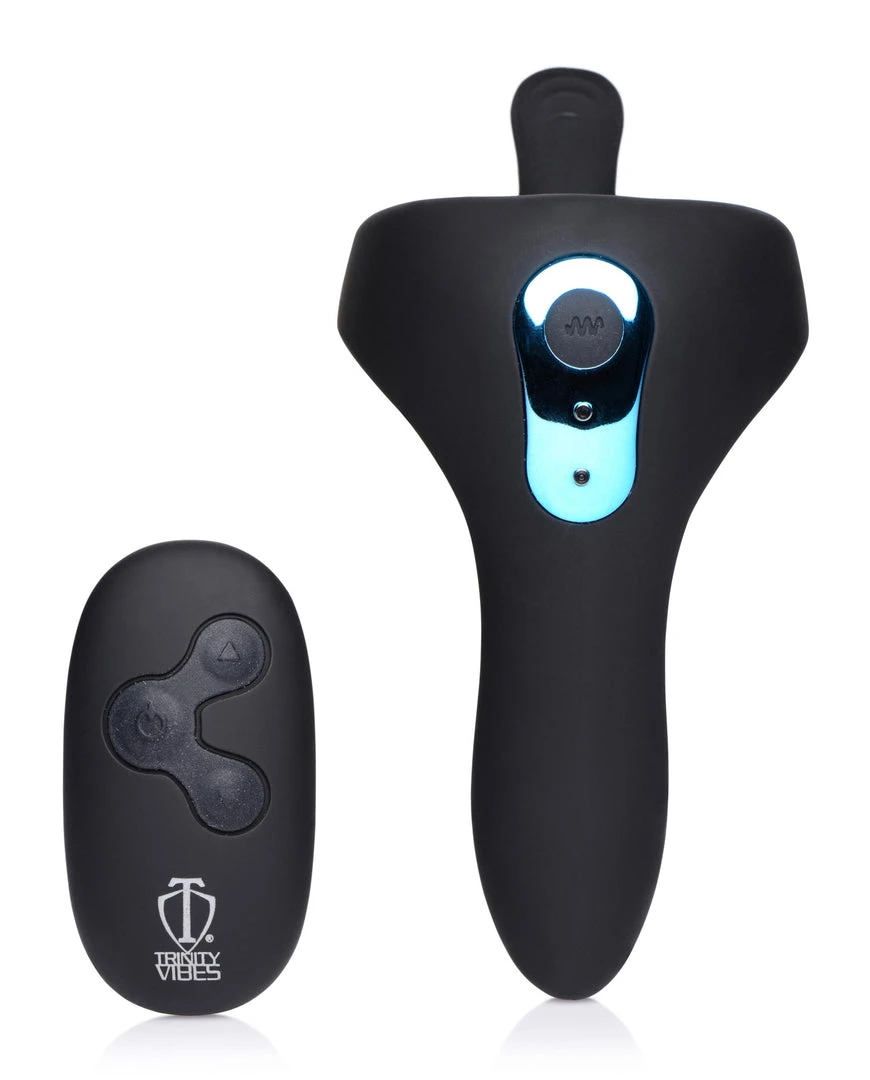 Trinity Vibes Penis Pleasure Power Taint 7X Silicone Cock And Ball Ring With Remote 3 Trinity Vibes Penis Pleasure Power Taint 7X Silicone Cock And Ball Ring With Remote