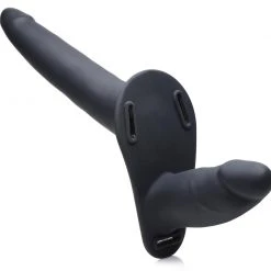 Strap U 28X Power Pegger Beginner Vibrating Double Dildo With Harness And Remote