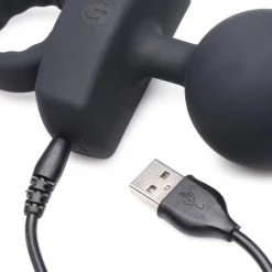 Master Series 21X Dark Rattler Vibrating Silicone Anal Beads With Remote