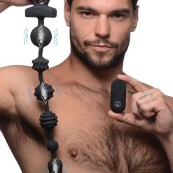 Master Series 21X Dark Rattler Vibrating Silicone Anal Beads With Remote