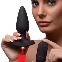 Booty Sparks 28X Laser Heart Silicone Anal Plug With Remote – Small