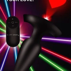 Booty Sparks 28X Laser Heart Silicone Anal Plug With Remote – Medium