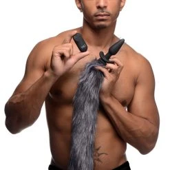 Tailz Vibrating Silicone Anal Plug With 3 Interchangeable Tails