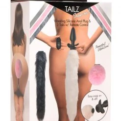 Tailz Vibrating Silicone Anal Plug With 3 Interchangeable Tails