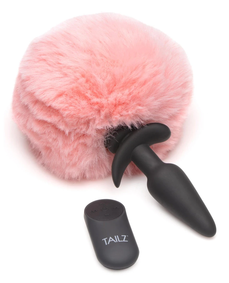 Tailz Small Vibrating Anal Plug With Interchangeable Bunny Tail - 14 Tailz Small Vibrating Anal Plug With Interchangeable Bunny Tail -