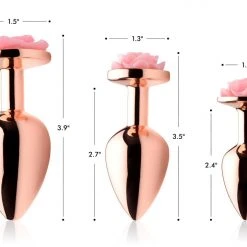Booty Sparks Rose Gold Anal Plug With Flower - Large