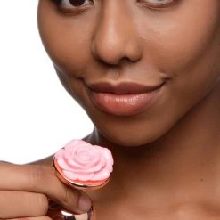 Booty Sparks Rose Gold Anal Plug With Flower - Large