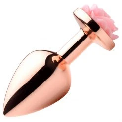 Booty Sparks Rose Gold Anal Plug With Flower - Large