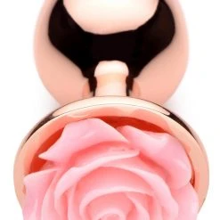 Booty Sparks Rose Gold Anal Plug With Flower - Large