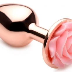 Booty Sparks Rose Gold Anal Plug With Flower - Large