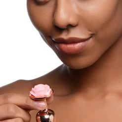 Booty Sparks Rose Gold Anal Plug With Flower - Large