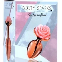 Booty Sparks Rose Gold Anal Plug With Flower - Large
