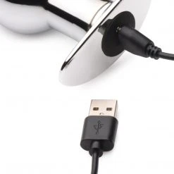 Master Series Chrome Blast 7X Rechargeable Butt Plug With Remote Control - Small