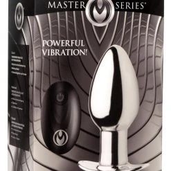 Master Series Chrome Blast 7X Rechargeable Butt Plug With Remote Control - Small
