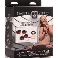 Master Series BDSM 6 Piece Velvet Bondage Set