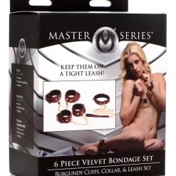 Master Series BDSM 6 Piece Velvet Bondage Set