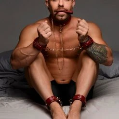 Master Series 6 Piece Burgundy Bondage Set BDSM