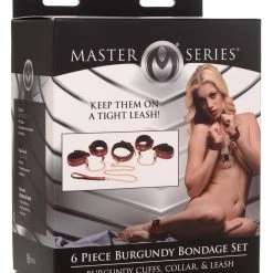 Master Series 6 Piece Burgundy Bondage Set BDSM