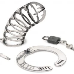 Master Series BDSM Stainless Steel Spiked Chastity Cage