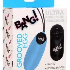 Bang! 28X Grooved Silicone Vibrating Egg With Remote Control Vibrators