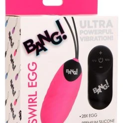 Bang! 28X Swirl Silicone Vibrating Egg With Remote Control Vibrators